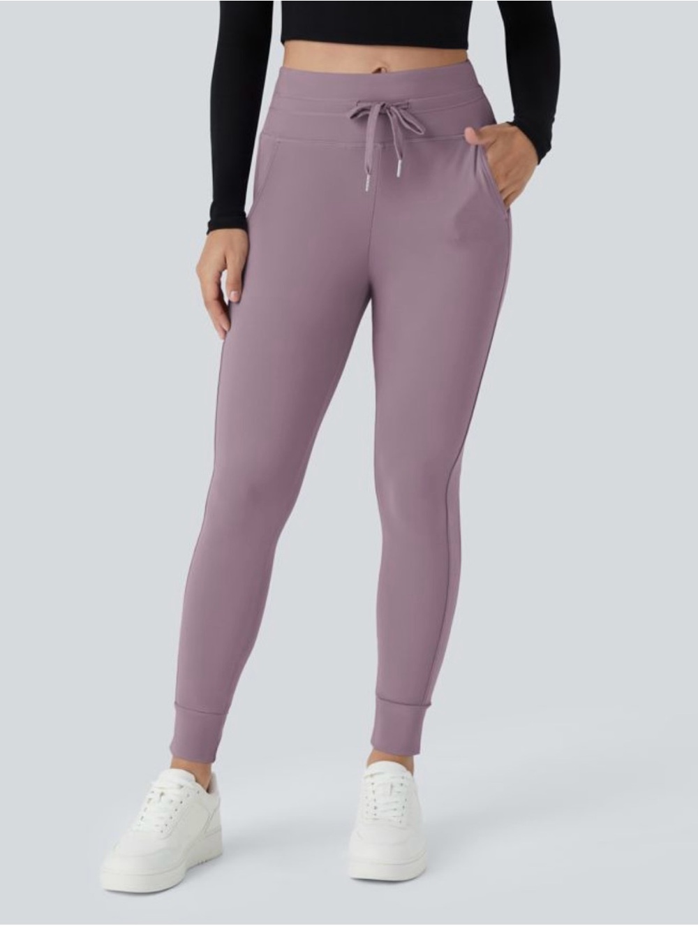 Halara SoftlyZero™ Plush High Waisted Drawstring Pocket Plain Full Length Jogger